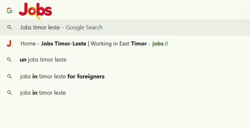 Jobs Timor-Leste Keywords